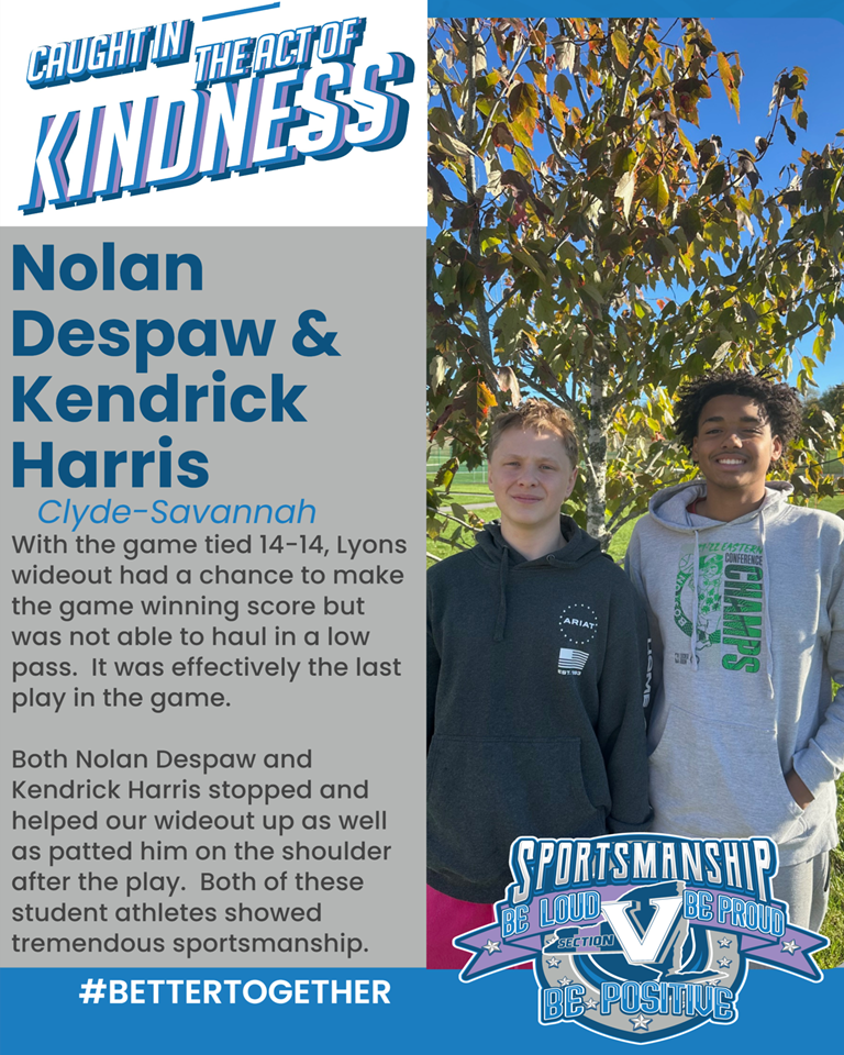 Nolan Despaw and Kendrick Harris Caught in the Act of Kindness