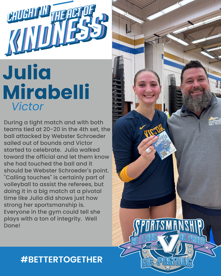 Julia Mirabelli of Victor Caught in the Act of Kindness