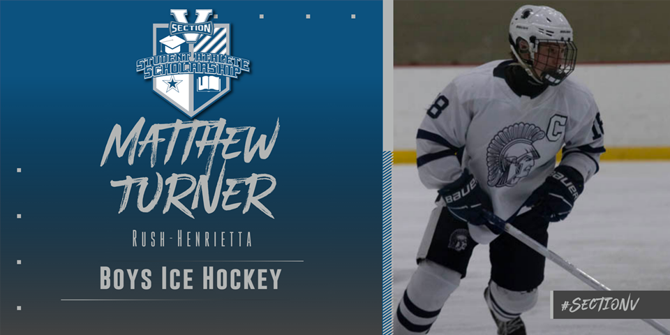Matthew Turner Boys Ice Hockey Section V Scholarship Winner 2025-26