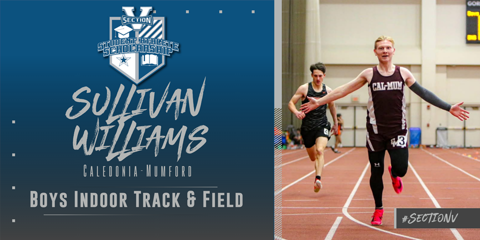 Sullivan Williams Section V Boys Indoor Track & FIeld Scholarship 2025-26 Winner